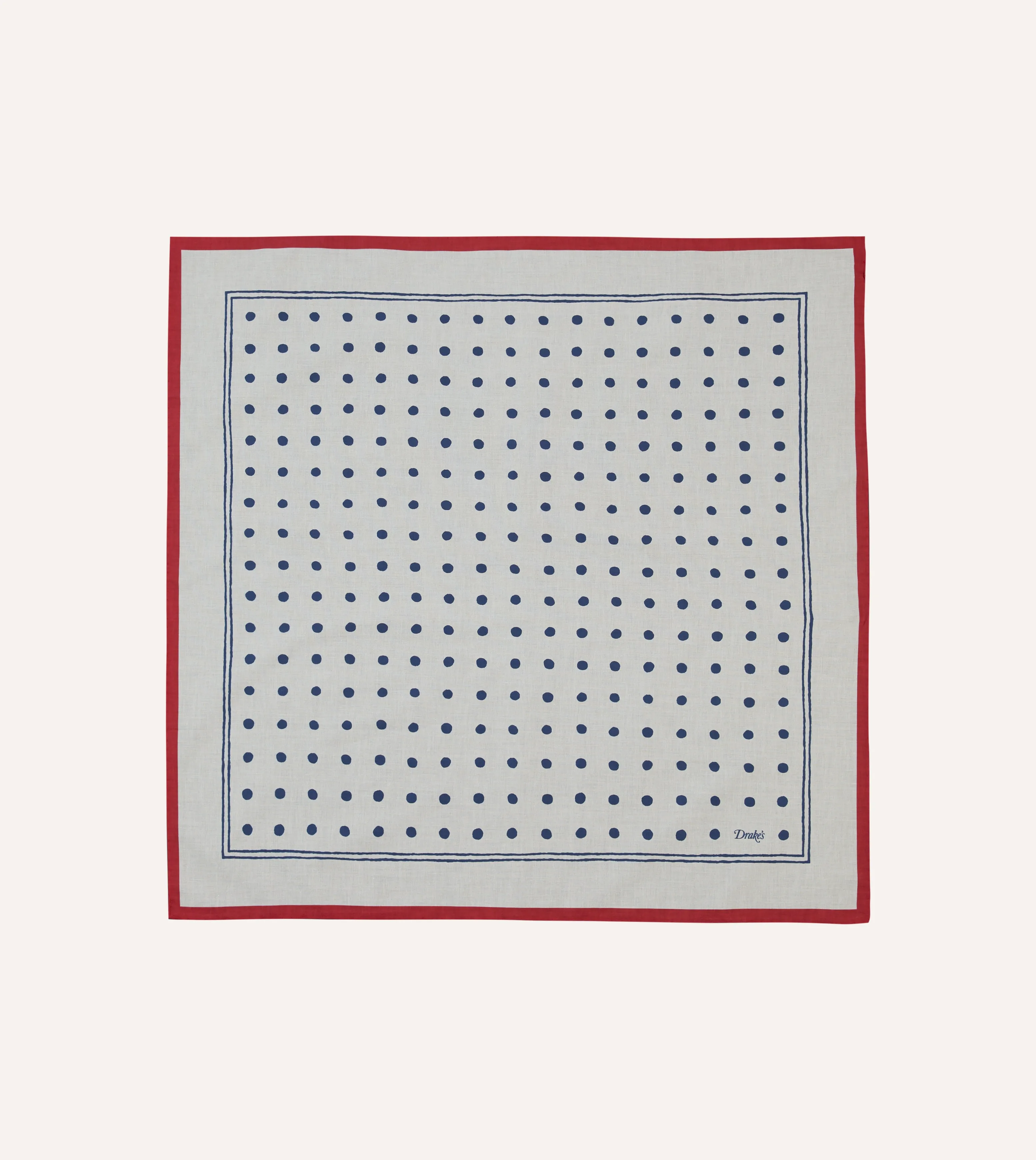 White and Navy Polka Dot Print Bandana